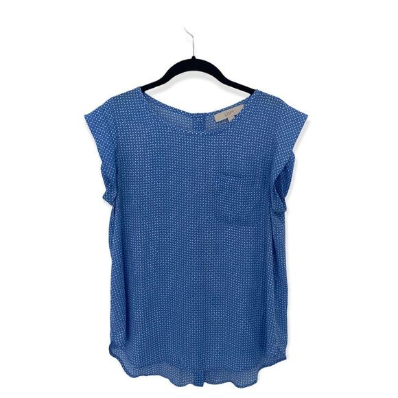Ann Taylor Loft SZ S blue lightweight blouse - Picture 1 of 5